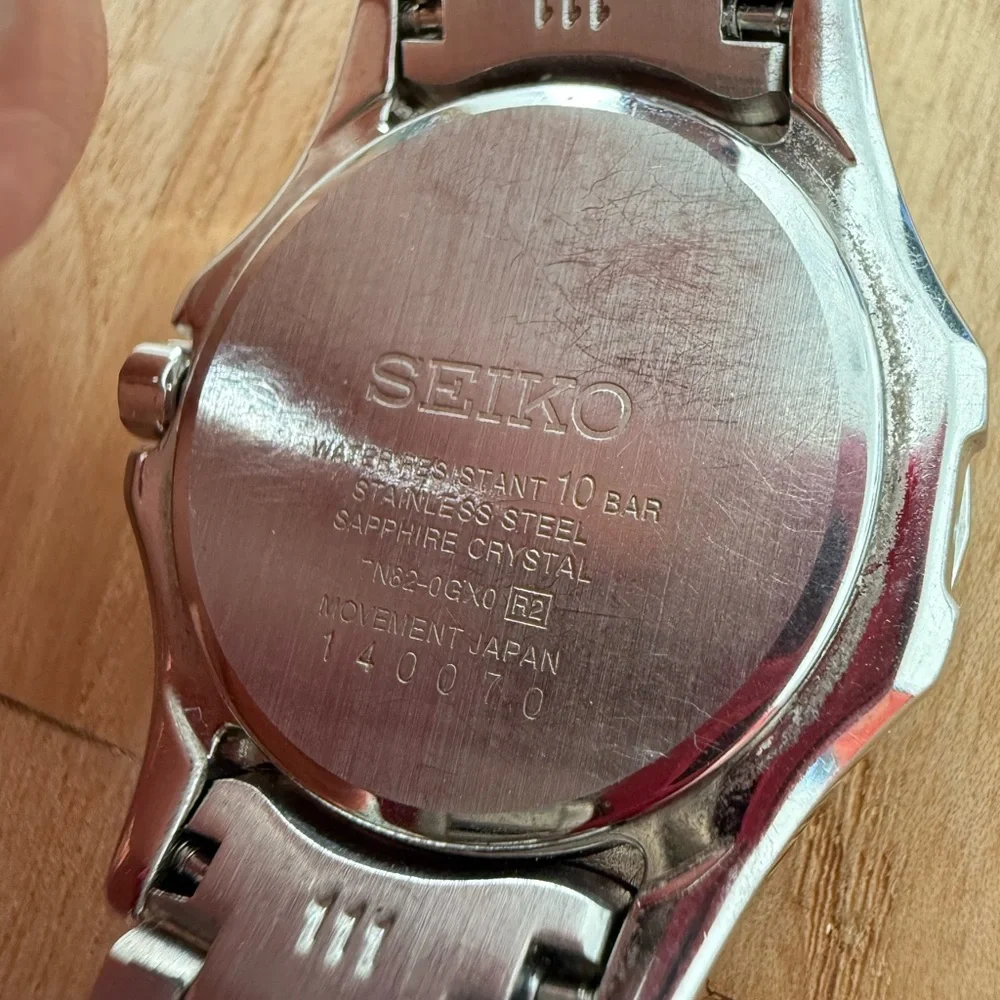 Seiko ladies coutura stainless steel diamond watch NEW BATTERY